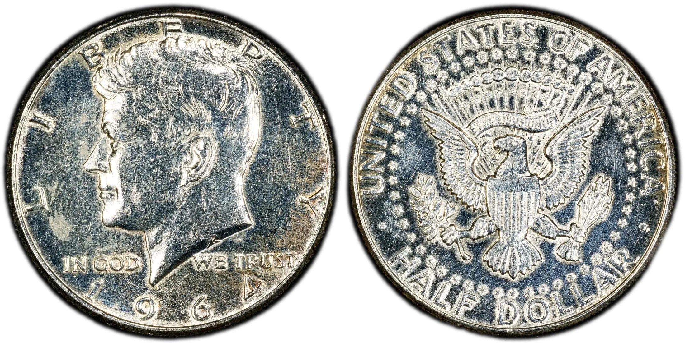 1964 Kennedy Half Dollar 50C – PCGS Genuine AU Details (Cleaned) | 90% Silver First-Year Issue Heritage Pastime