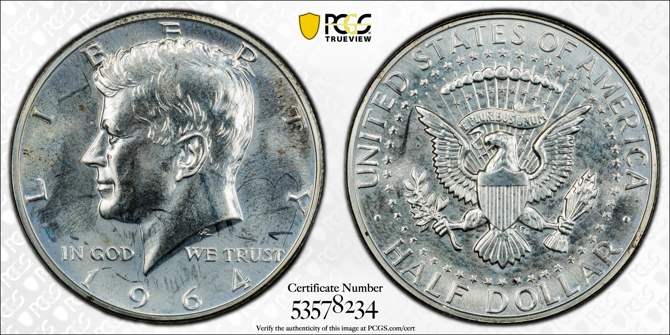 1964 Kennedy Half Dollar – PCGS PR66 | 90% Silver Proof Coin | First Year Issue Kennedy Half | High-Grade Collectible Heritage Pastime