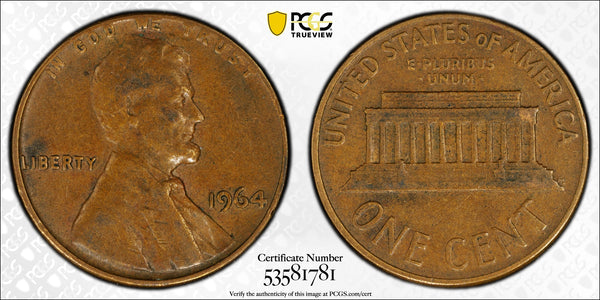 1964 Lincoln Memorial Cent – PCGS VF30BN – Classic Copper Issue Heritage Pastime
