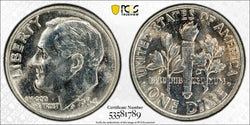 1964 Roosevelt Dime – PCGS MS65FB – Full Bands Gem Uncirculated Silver Coin