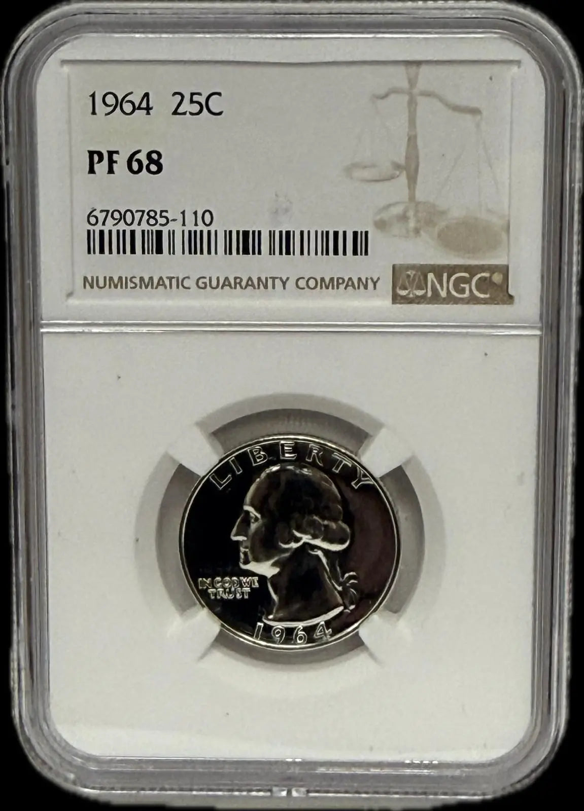 1964 Washington Quarter – PF68 Proof – Pristine Condition, Classic American Silver Coin Coin Hub