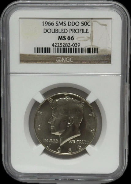 1966 SMS DDO 50C Doubled Profile Half Dollar MS66 – Rare Error Coin in High Grade Heritage Pastime