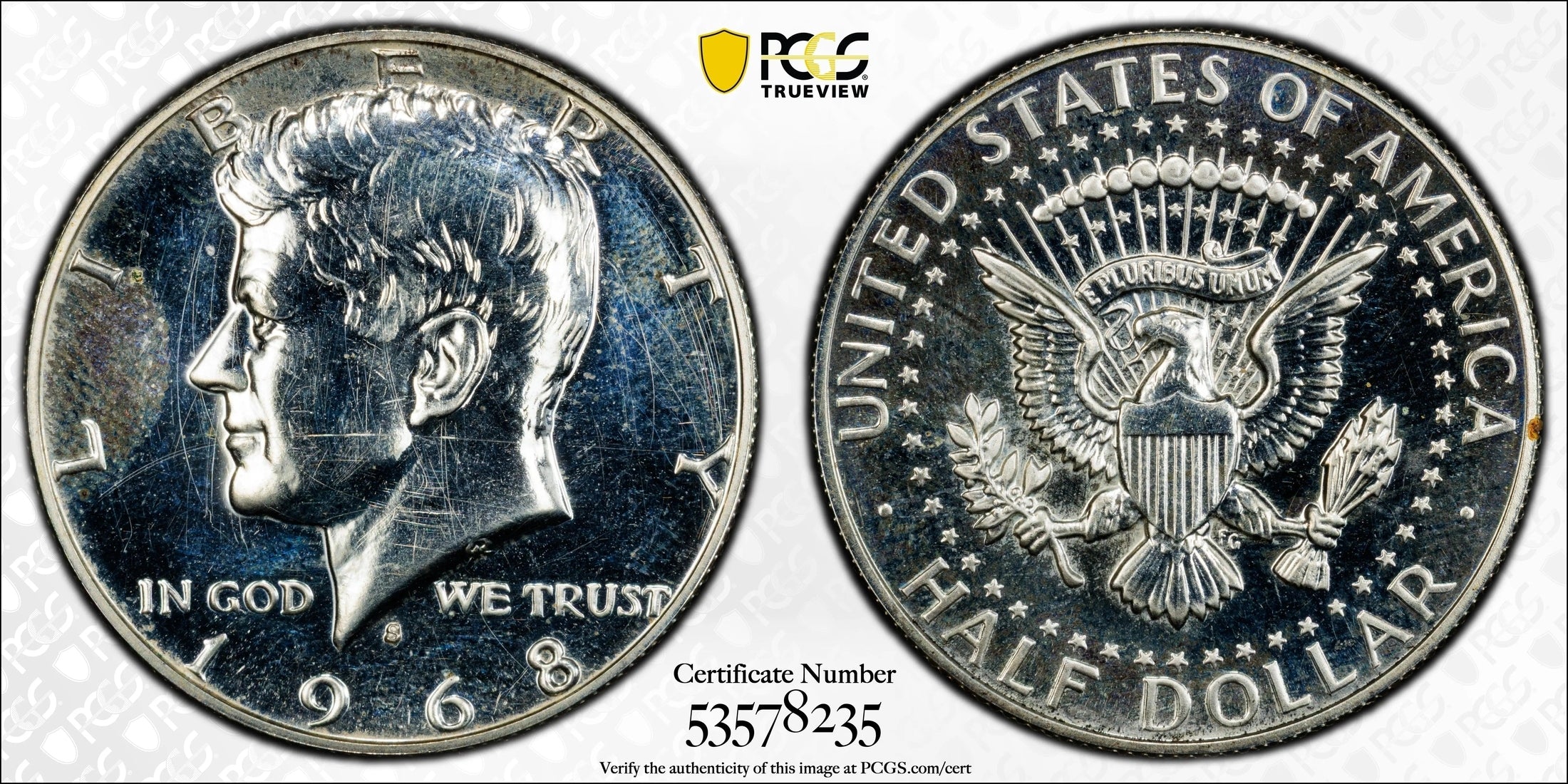 1968-S Kennedy Half Dollar – PCGS PR61 | Proof Silver Half Dollar | Early San Francisco Issue | U.S. Collector Coin Heritage Pastime