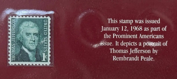 1968 U.S. 1¢ Thomas Jefferson Stamp – Prominent Americans Series (Scott #1299) Heritage Pastime