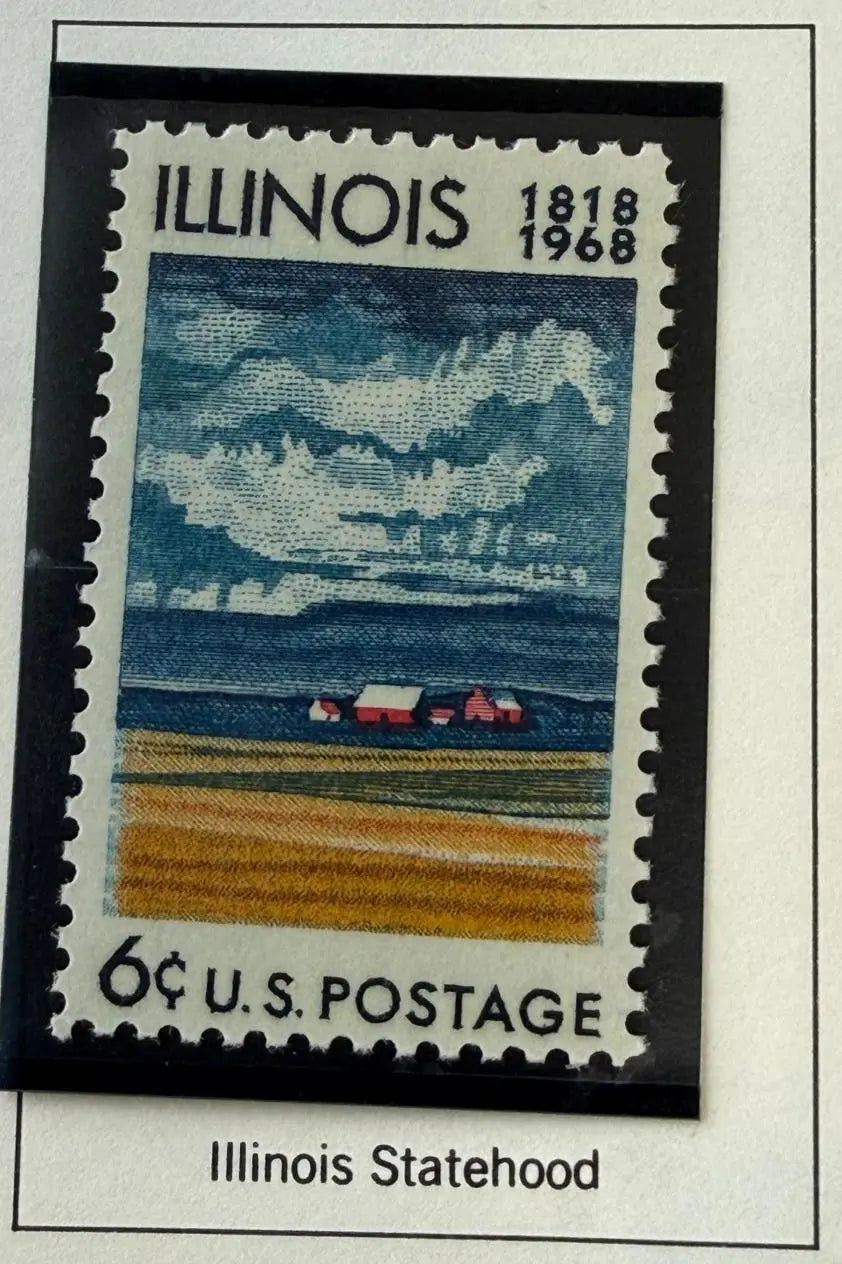 1968 U.S. 6¢ Illinois Statehood Sesquicentennial Stamp – 150th Anniversary Commemorative Heritage Pastime