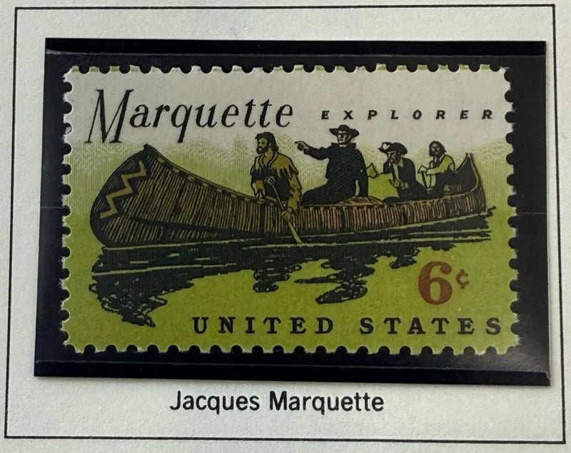 1968 United States 6¢ Father Jacques Marquette Commemorative Postage Stamp – Scott #1359 | Historic Exploration Tribute Heritage Pastime