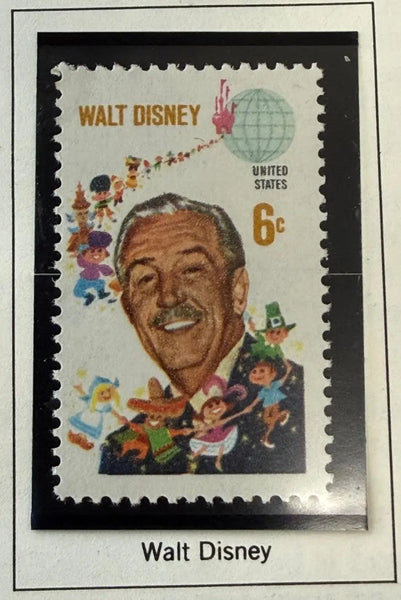 1968 United States 6¢ Walt Disney Commemorative Postage Stamp – Scott #1355 | Iconic American Animation Tribute Heritage Pastime