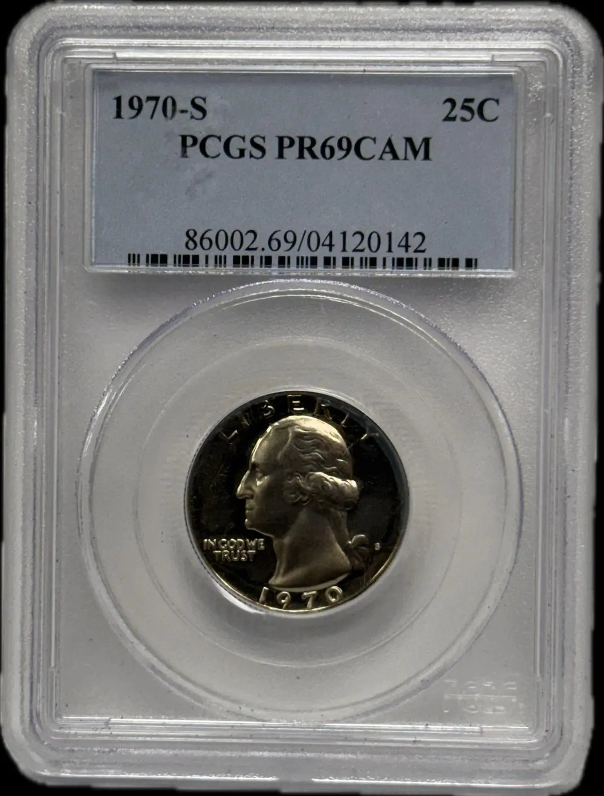 1970-S Quarter PCGS PR69CAM – Stunning Proof with Deep Cameo Finish Heritage Pastime