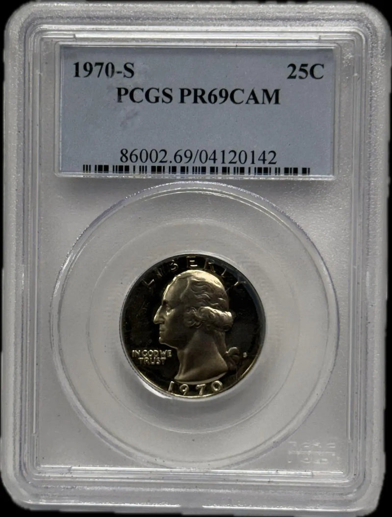 1970-S Quarter PCGS PR69CAM – Stunning Proof with Deep Cameo Finish Heritage Pastime