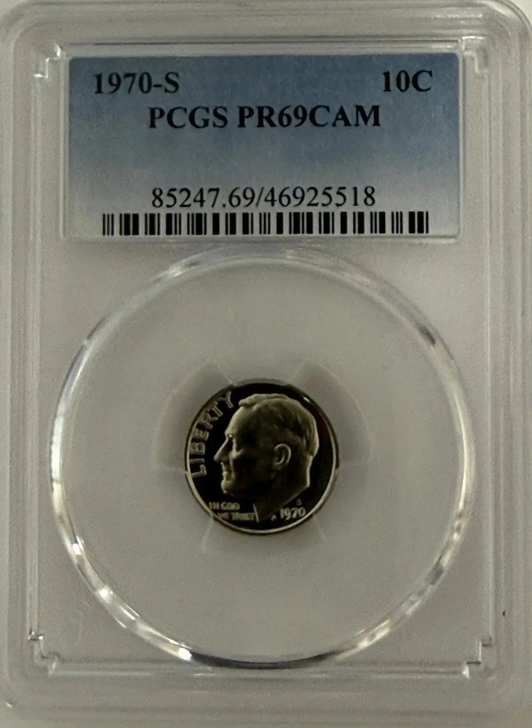 1970-S Roosevelt Dime PCGS PR69CAM – High-Grade Cameo Proof Coin Heritage Pastime