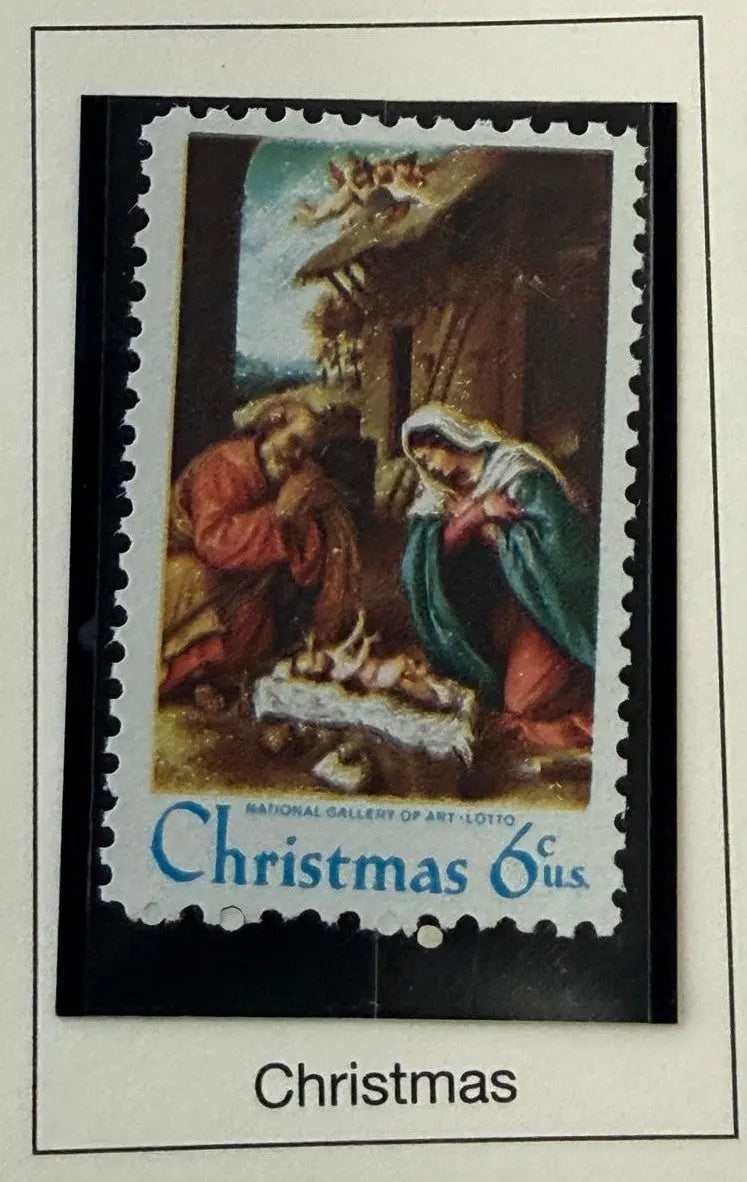1970 United States 6¢ Christmas Nativity Stamp by Lorenzo Lotto – Scott #1414 | National Gallery of Art Issue Heritage Pastime