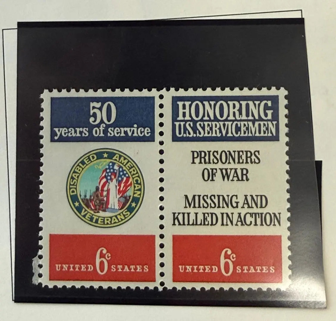 1970 United States 6¢ Disabled American Veterans & U.S. Servicemen Stamp Set of 2 – Scott #1422–1423 | Military Tribute Issue Heritage Pastime