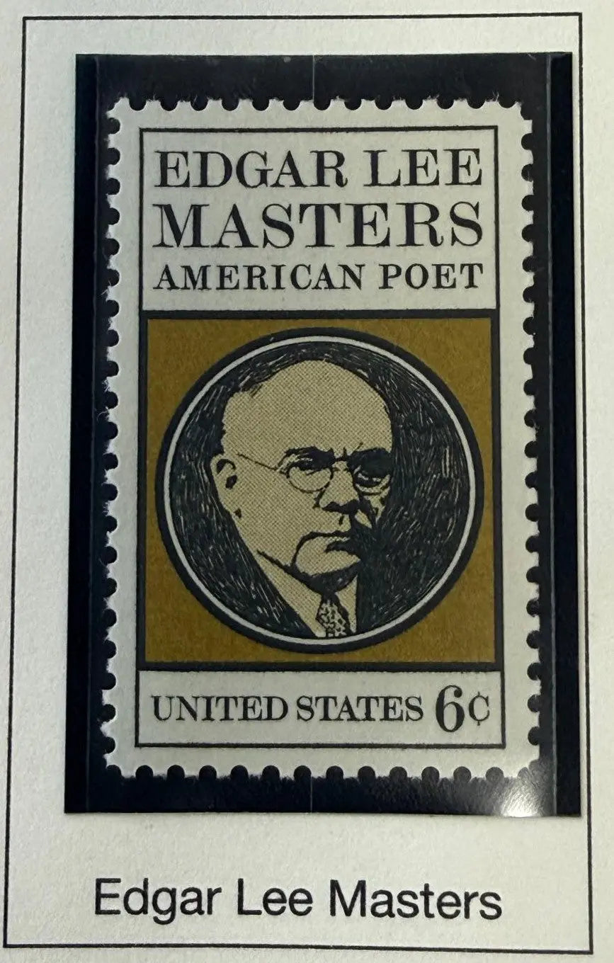 1970 United States 6¢ Edgar Lee Masters Commemorative Stamp – Scott #1395 | American Poet Tribute