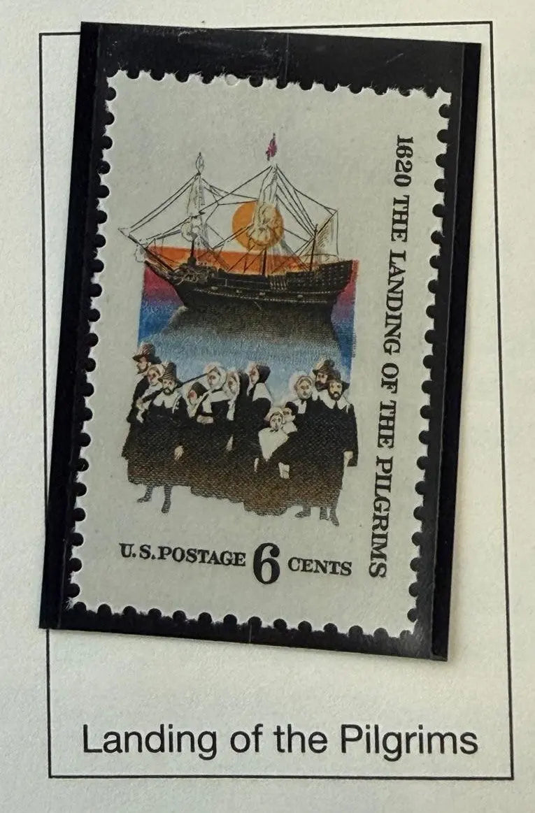 1970 United States 6¢ Pilgrims Landing 350th Anniversary Stamp – Scott #1421 | Plymouth Rock Commemorative Heritage Pastime