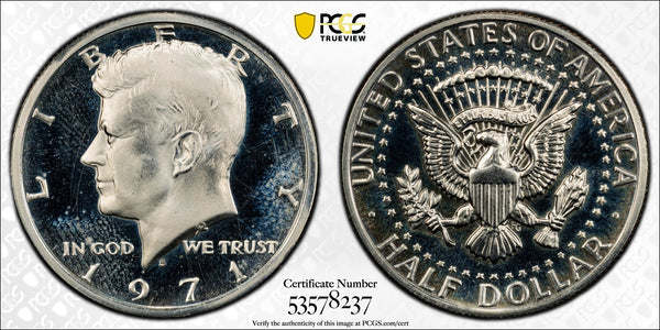 1971-S Kennedy Half Dollar – PCGS PR66 Cameo (CAM) | Proof Clad Half Dollar | High-Grade Cameo Contrast Coin Heritage Pastime