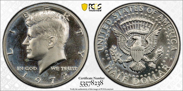 1972-S Kennedy Half Dollar – PCGS PR66 Cameo (CAM) | Proof Clad Half Dollar | High-Grade Certified U.S. Coin Heritage Pastime