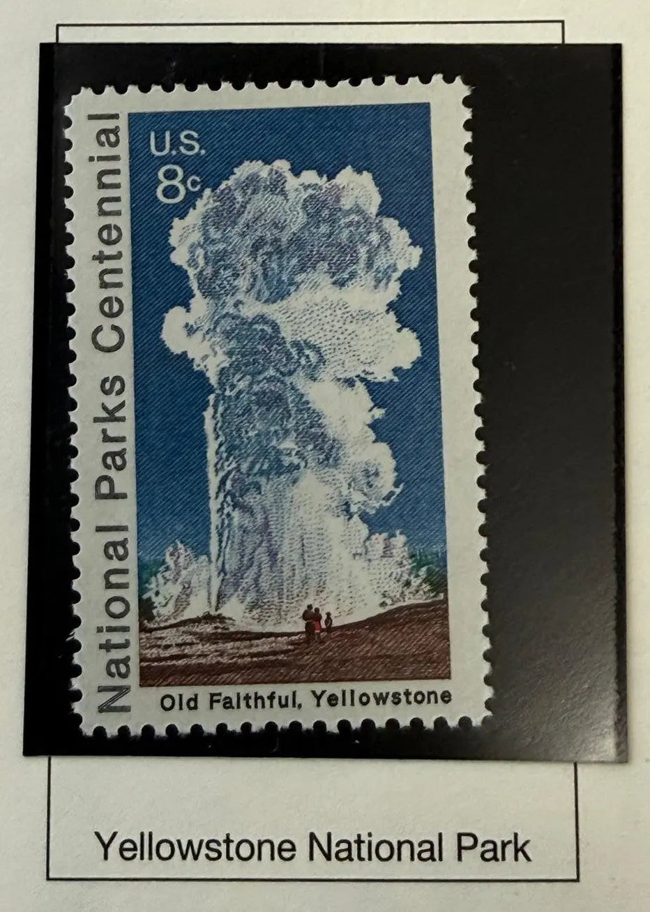 1972 United States 8¢ Yellowstone National Park Centennial Stamp – Scott #1456 | Historic Parks Issue Heritage Pastime