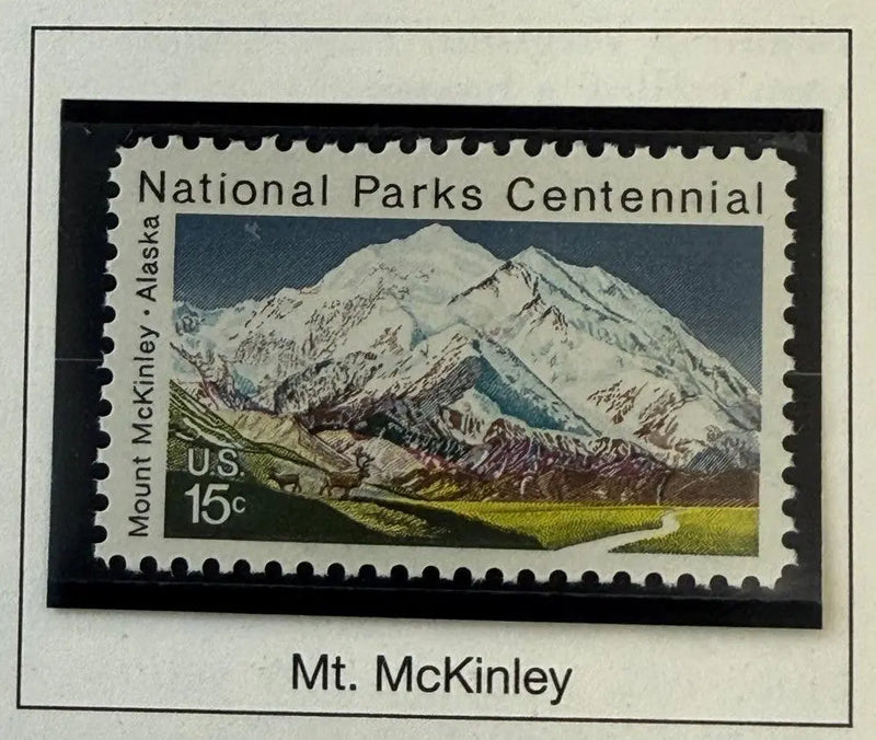 1972 United States National Parks Centennial Stamp – Mount McKinley (Den 15¢ | Scott #1457 Heritage Pastime
