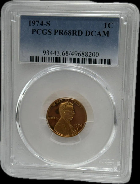 1974-S Lincoln Cent, PR68RD DCAM – A Stunning Deep Cameo Gem Heritage Pastime