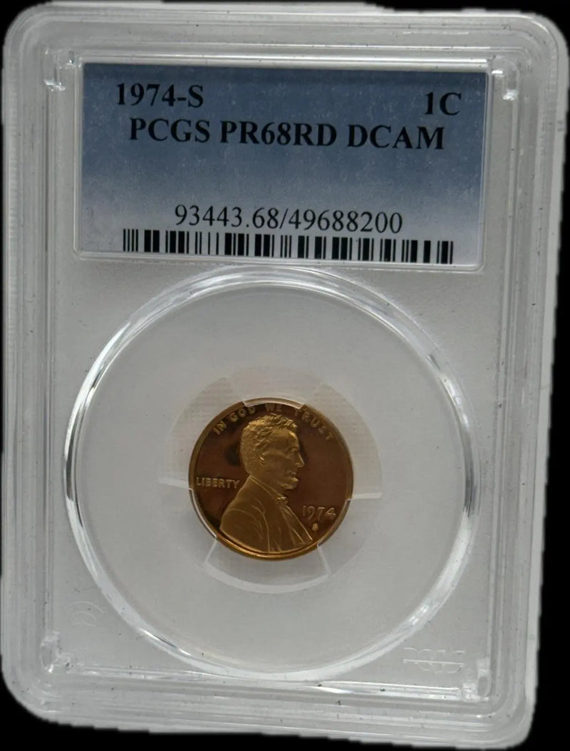 1974-S Lincoln Cent, PR68RD DCAM – A Stunning Deep Cameo Gem Heritage Pastime