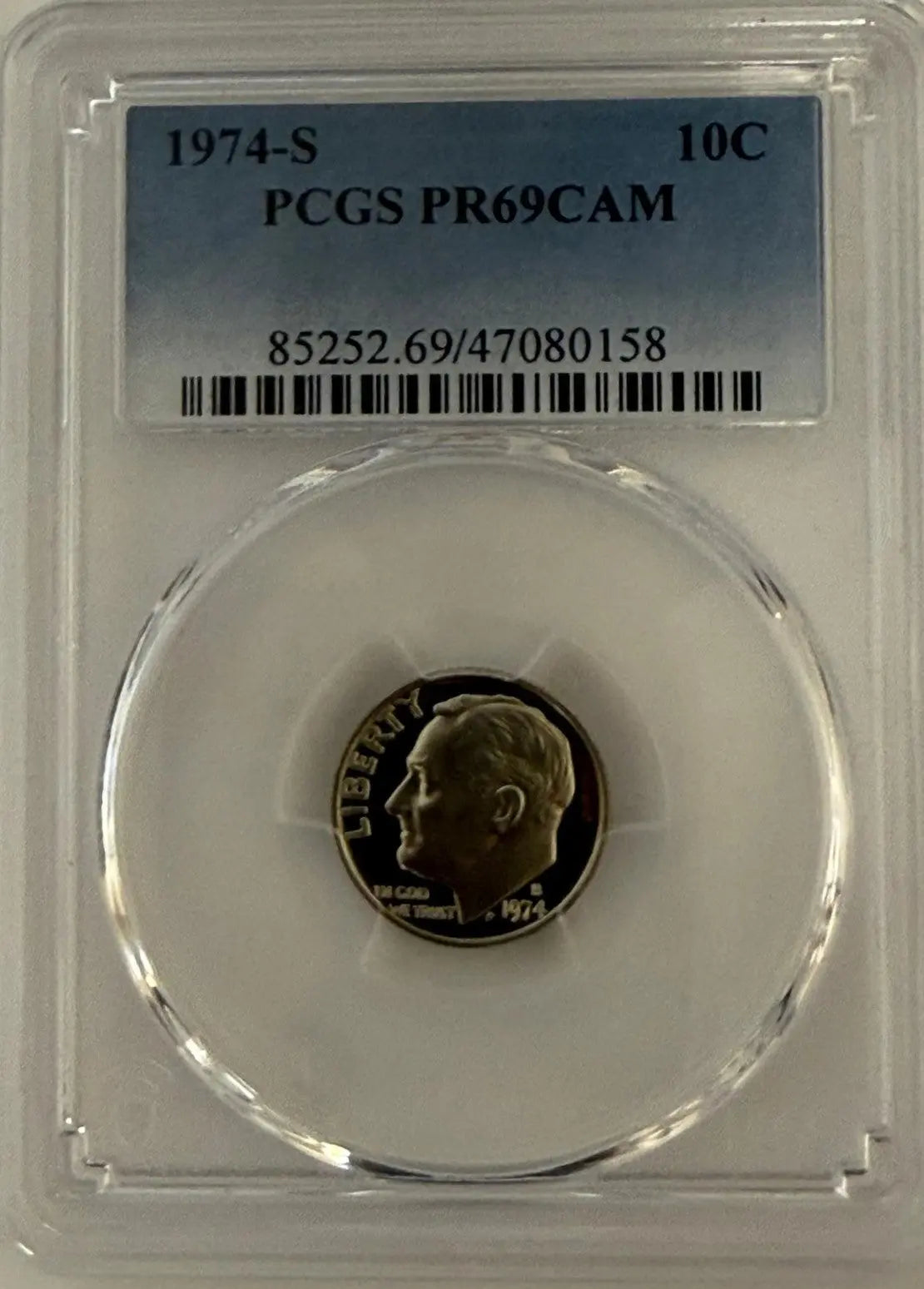 1974-S Roosevelt Dime PCGS PR69CAM – Near-Perfect Cameo Proof Coin Heritage Pastime