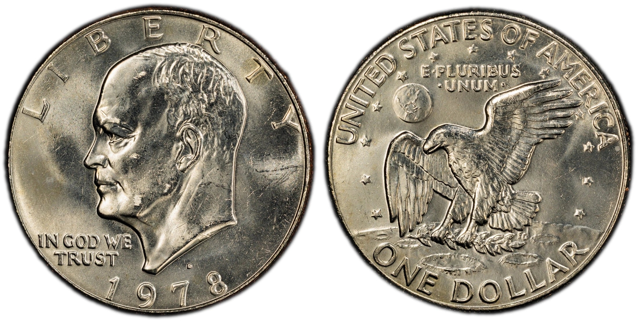 1978-D Eisenhower Dollar $1 – PCGS Genuine UNC Details (Scratch) | Last-Year Issue Collector Coin Heritage Pastime