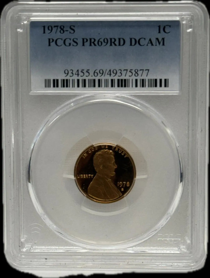 1978-S Lincoln Cent 1C PCGS PR69 RD DCAM – Deep Cameo Proof – Red Gem San Francisco Mint Heritage Pastime