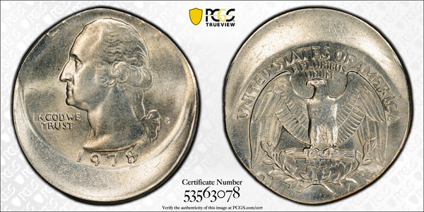 1978 Washington Quarter 25¢ – PCGS AU58 Off-Center Strike (20%) | Rare Mint Error Coin Heritage Pastime