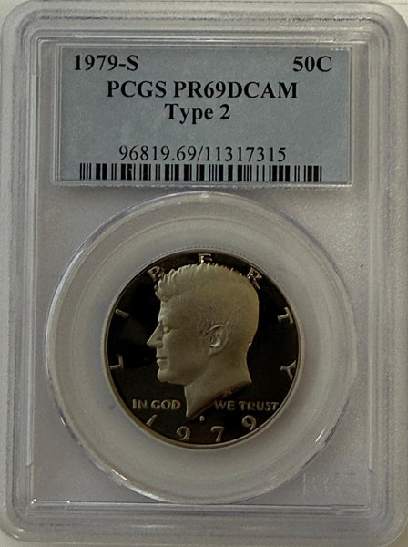 1979-S Kennedy Half Dollar – PCGS PR69DCAM Type 2 | Deep Cameo Proof | Near Perfect
