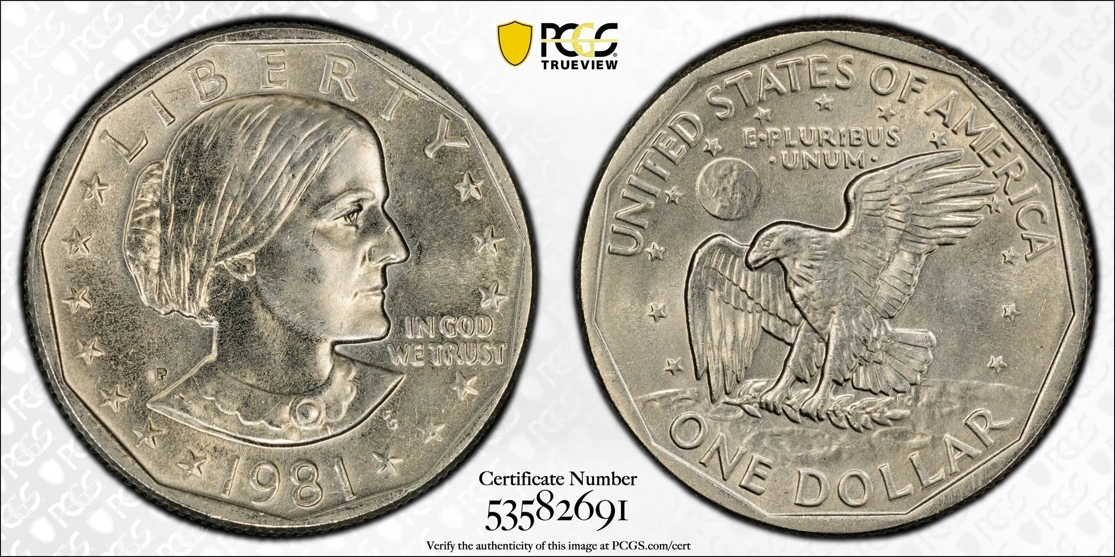 1981-P Susan B. Anthony Dollar – PCGS MS63 | Brilliant Uncirculated Key Date Issue Heritage Pastime