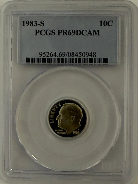 1983-S Roosevelt Dime PCGS PR69DCAM – Deep Cameo Proof Gem | High-Grade Collector Coin Heritage Pastime