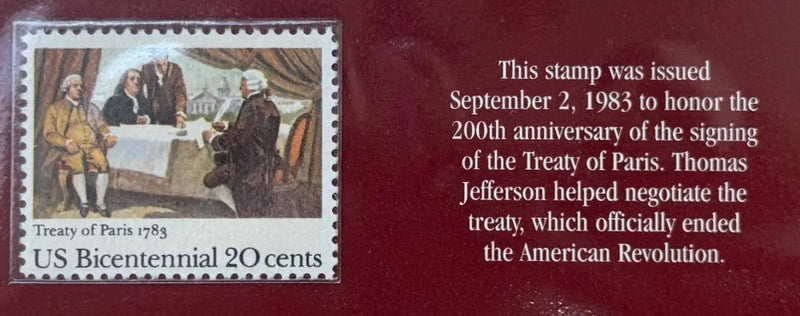 1983 U.S. 20¢ Treaty of Paris Commemorative Stamp – American Independence Issue Heritage Pastime