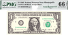 1985 $1 FRN PMG 66EPQ Fancy 0/6 BINARY RADAR REPEATER Serial #I06600660B Heritage Pastime