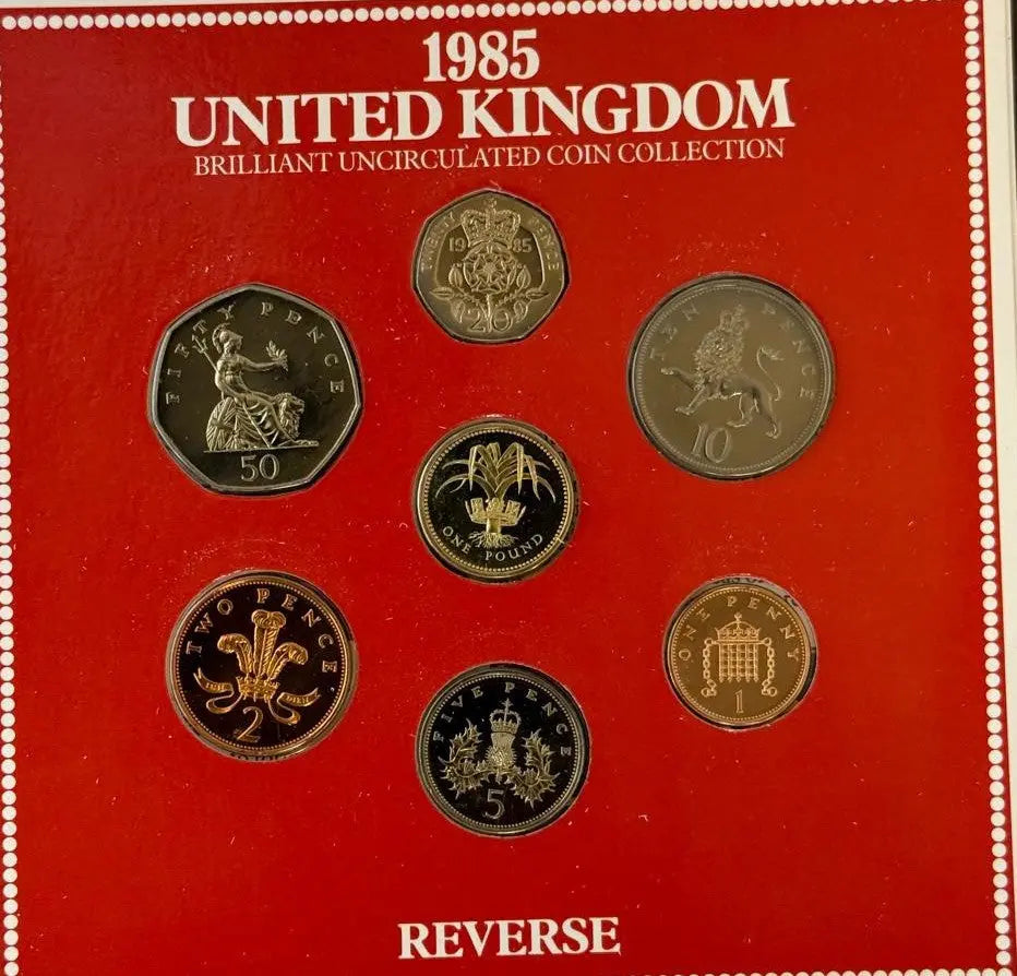 1985 United Kingdom Brilliant Uncirculated Coin Collection – Royal Mint Original Set Coin Hub