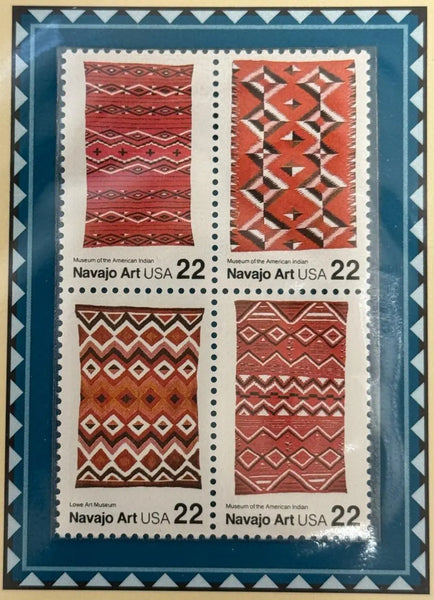 1986 “Navajo Art USA” Block of 4 – 22¢ U.S. Stamps | American Folk Art Series (MNH) Heritage Pastime