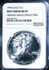 1990 American Silver Eagle MS69 NGC – Obverse Struck-Through Error, Rare Mint Anomaly Heritage Pastime