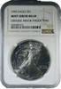 1990 American Silver Eagle MS69 NGC – Obverse Struck-Through Mint Error Heritage Pastime