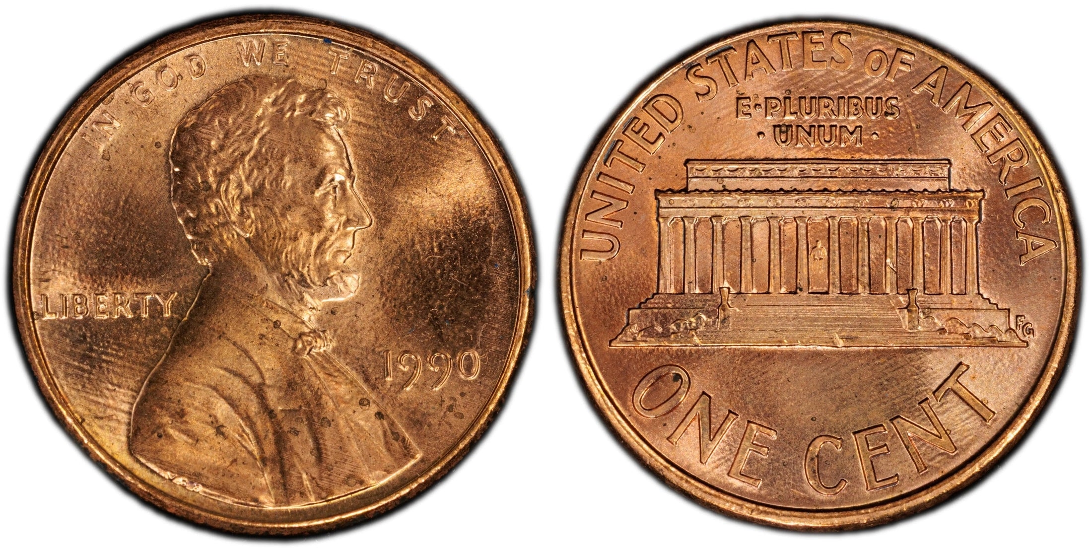 1990 Lincoln Memorial Cent – PCGS MS65RD | Gem Mint State Red Copper Coin Heritage Pastime