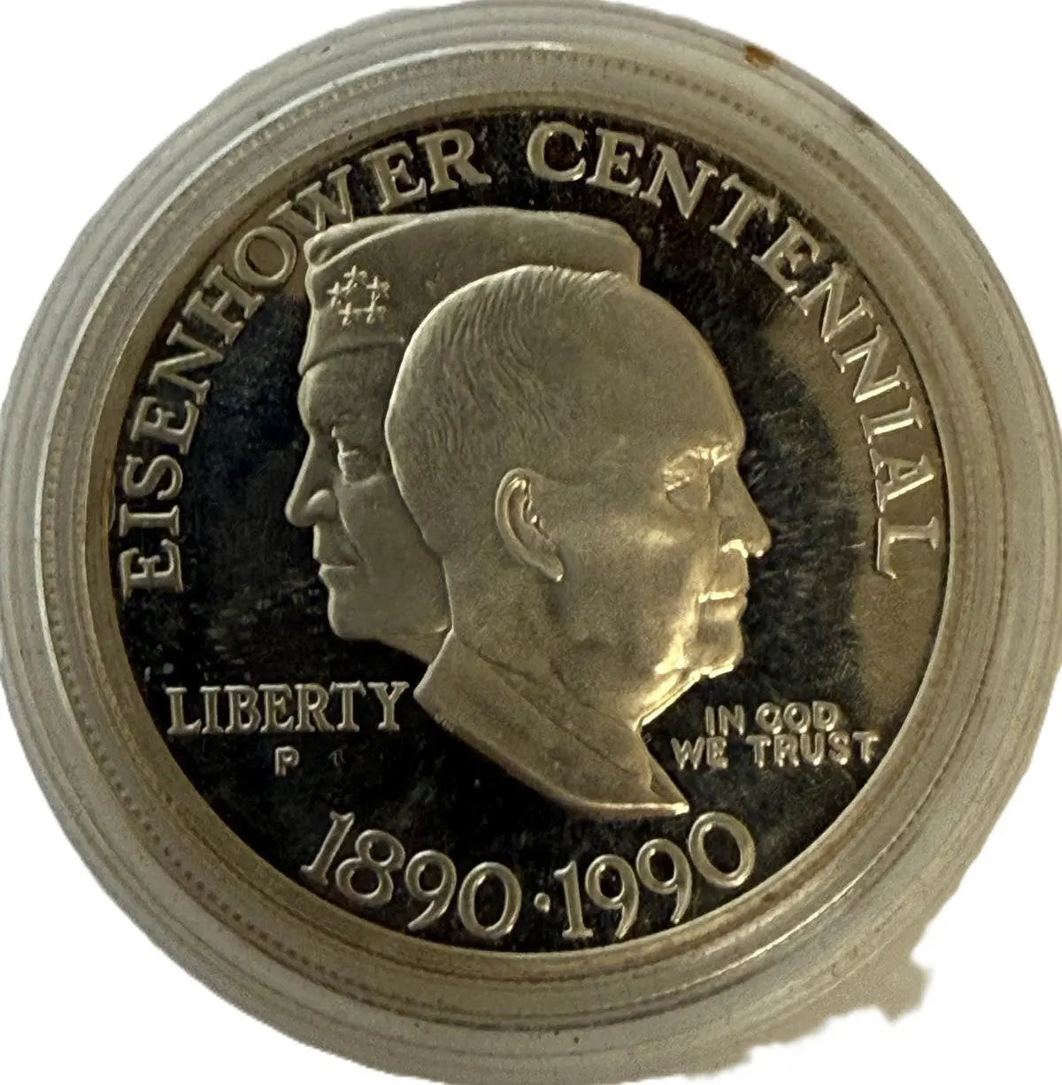 1990-P Eisenhower Centennial Proof Silver Dollar – 90% Silver | U.S. Mint Commemorative Coin Heritage Pastime