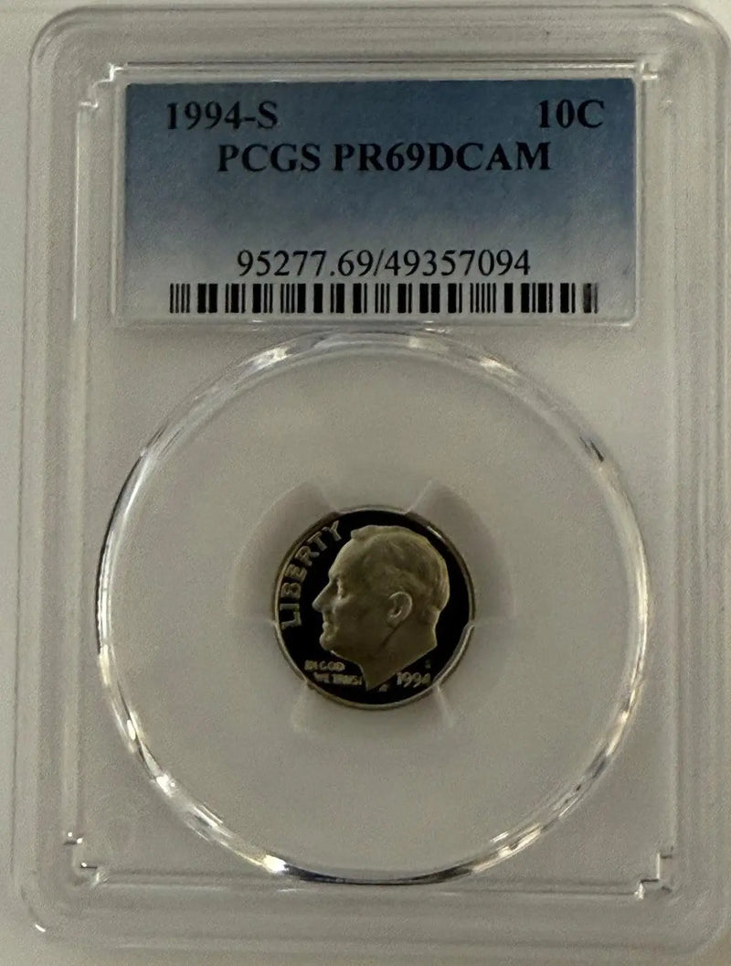1994-S Roosevelt Dime PCGS PR69DCAM – Near-Perfect Deep Cameo Proof Coin Heritage Pastime