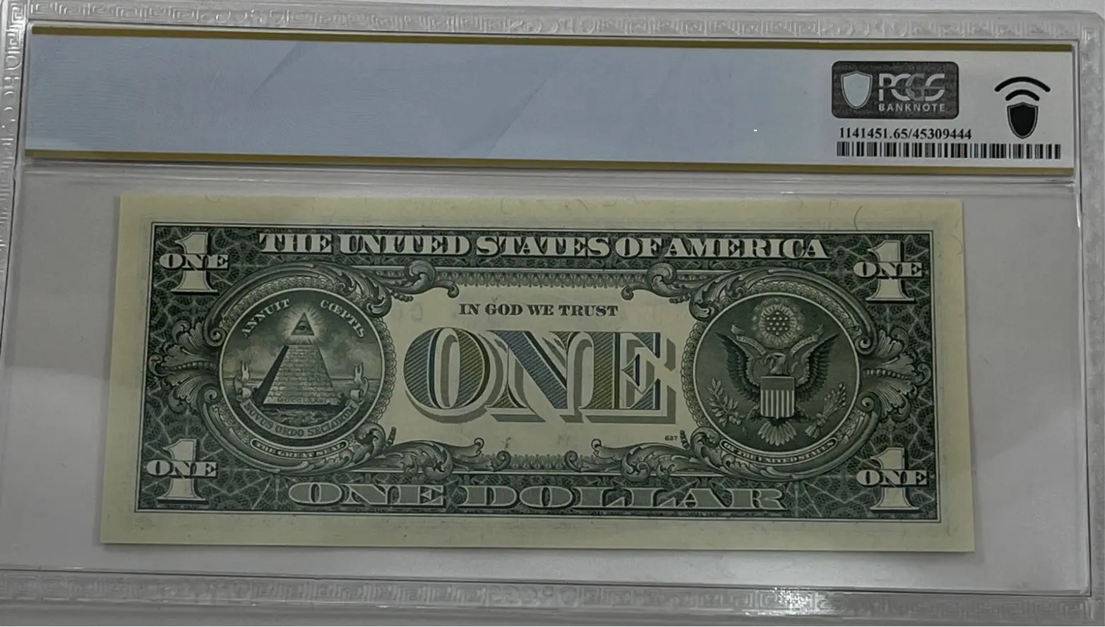 1995 $1 FRN PCGS 65PPQ Fancy PARTIAL LADDER - Reverse Serial #C04321000F Coin Hub