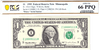 1995 $1 FRN PCGS 66PPQ Fancy TRUE 0/1 BINARY Serial #I10000111B Heritage Pastime