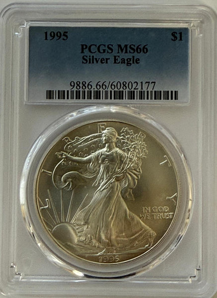 1995 American Silver Eagle $1 PCGS MS66 – Premium Gem Uncirculated Bullion