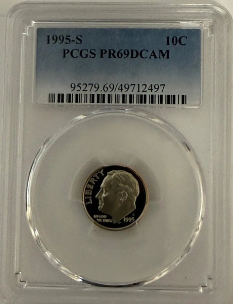 1995-S Roosevelt Dime PCGS PR69DCAM – Near-Perfect Deep Cameo Proof Coin Heritage Pastime