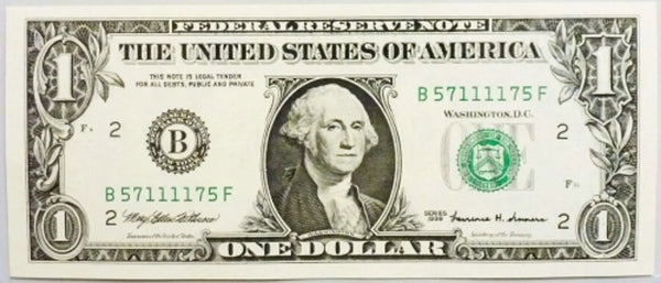 1999 $1 Note N.Y. Fancy Radar Number 57111175! Superb Crisp Heritage Pastime