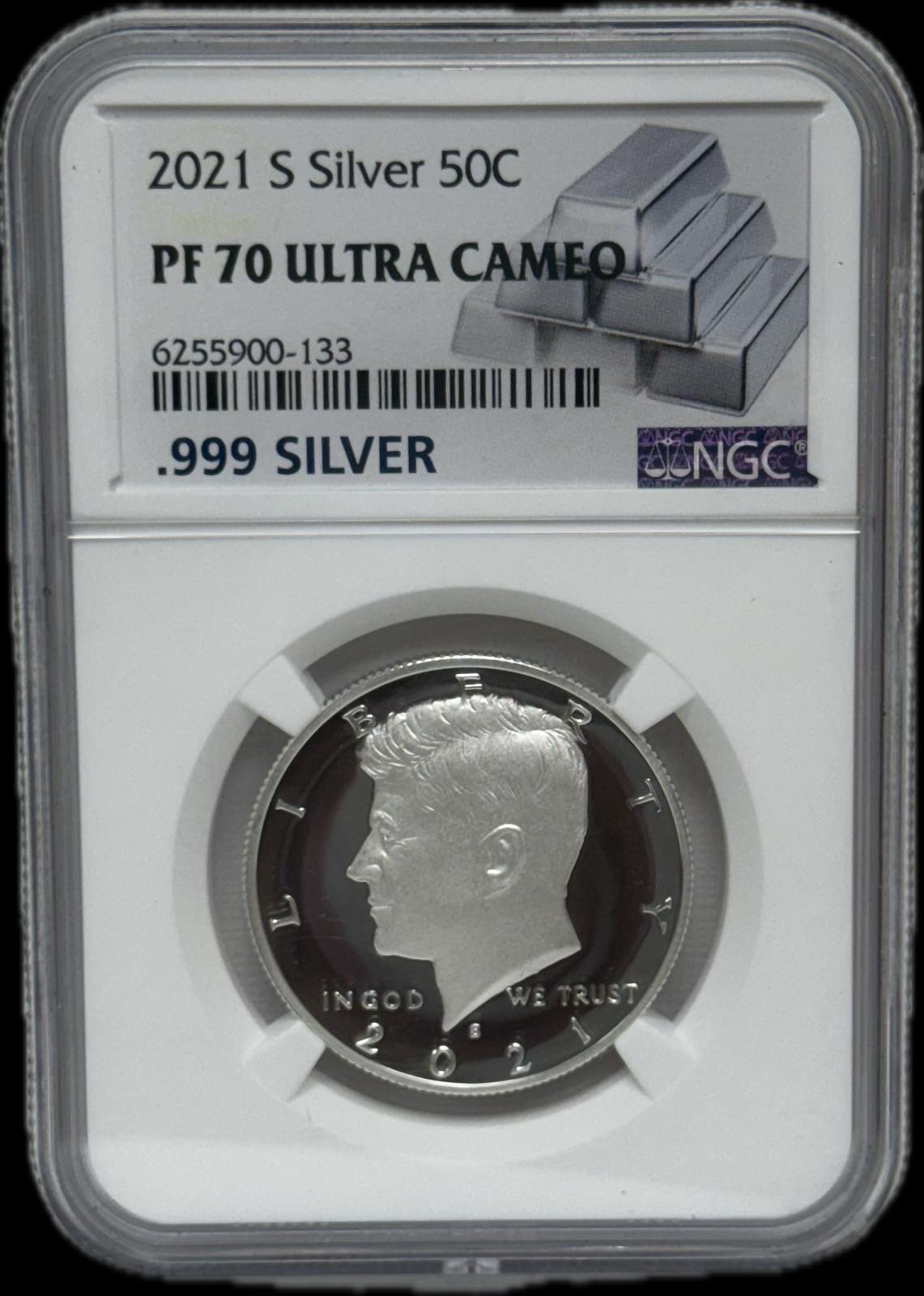 2021-S SILVER 50C PF70 ULTRA CAMEO
