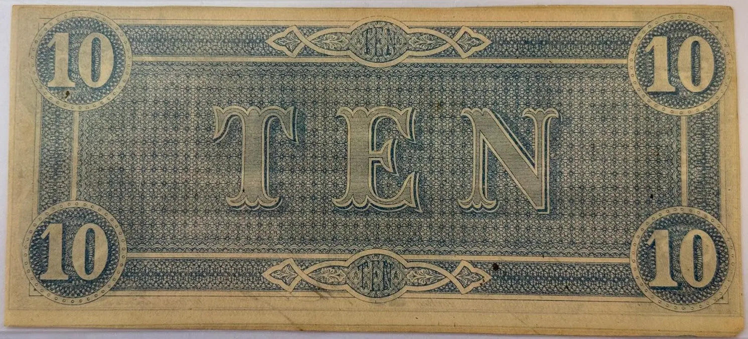 2 1864 Confederate States of America $10 Notes – Consecutive Serial Numbers | Civil War Currency Heritage Pastime