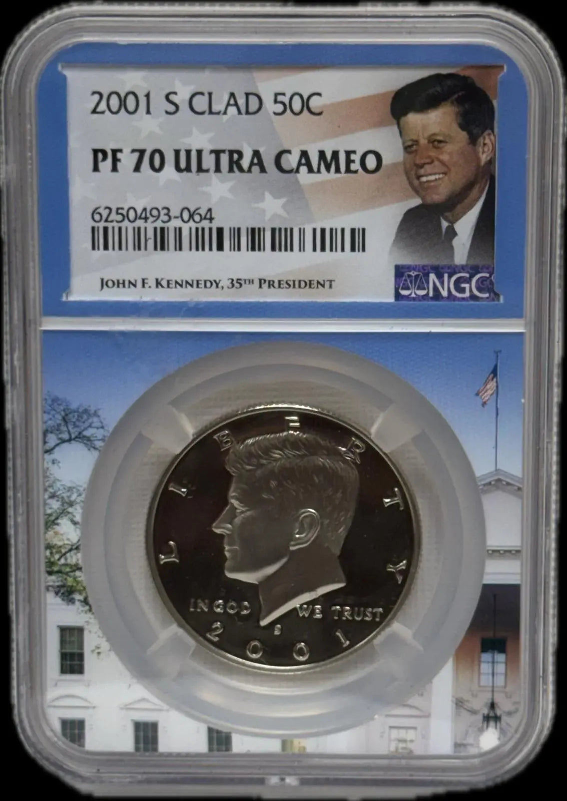 2001-S Clad Half Dollar PF70 Ultra Cameo – Perfect Proof, Ultra-High Grade Heritage Pastime