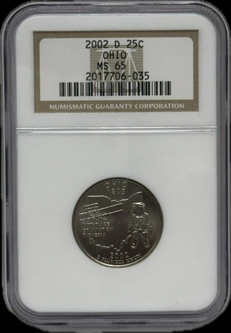 2002-D 25C Ohio MS65 – Choice Uncirculated Coin Quality Coin Heritage Pastime