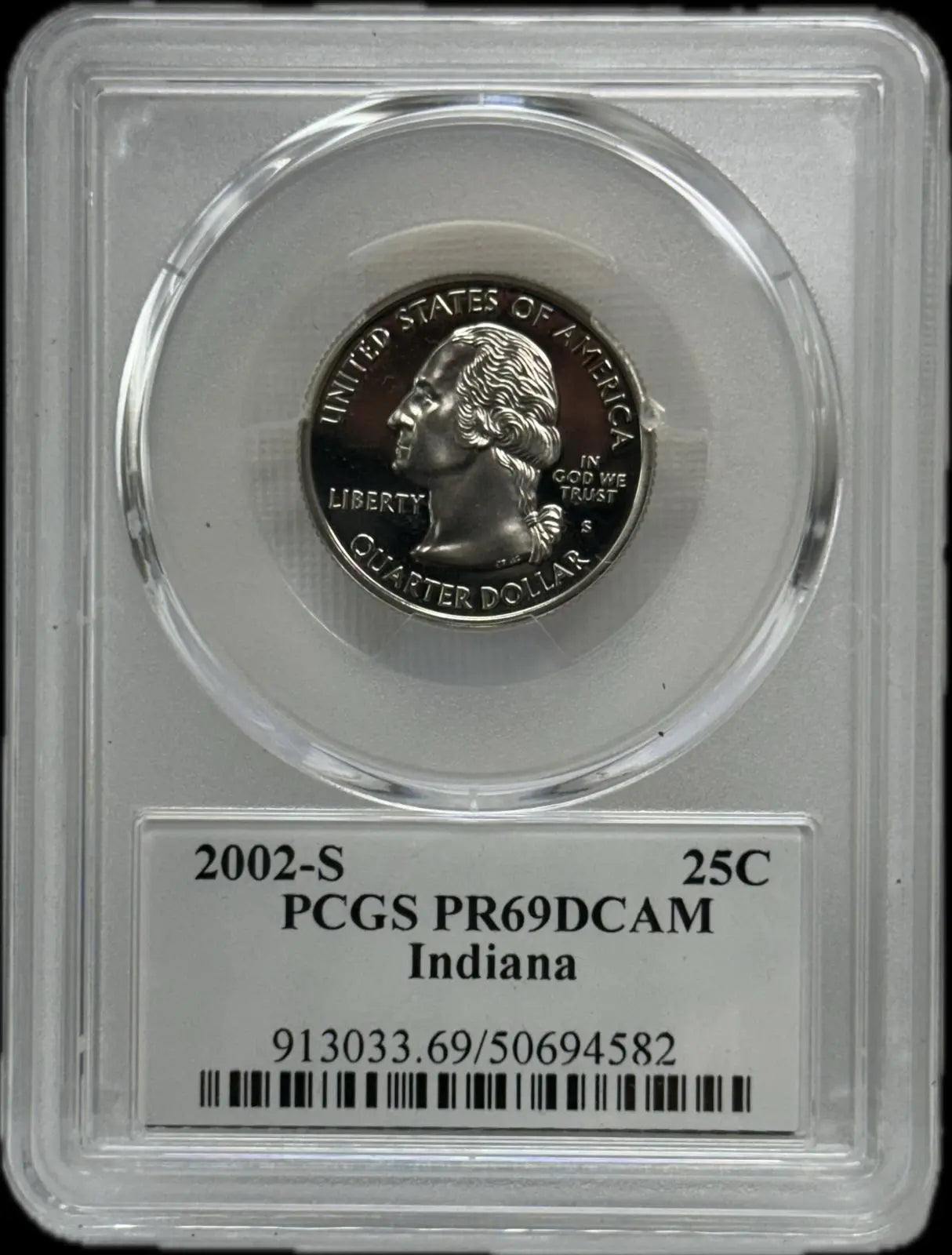 2002-S 25C PCGS PR69 DCAM Indiana – Rare, Near-Perfect Proof Coin Coin Hub